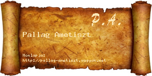 Pallag Ametiszt névjegykártya